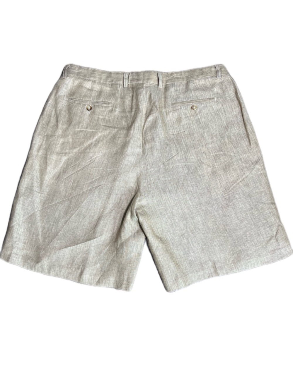 Harold Powell Linen Blend Pleated Shorts Men’s Tan Herringbone size 36 - Picture 3 of 9